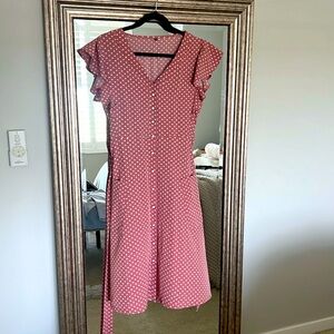 Pink pika dot dress